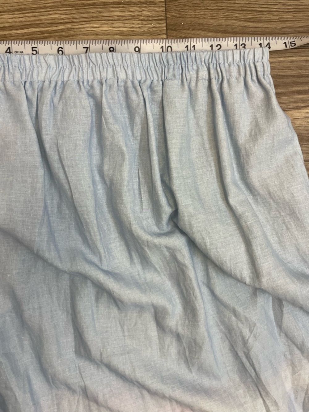 Calypso St Barth Light Blue Linen Blend Village Seascape Maxi Skirt - Picture 8 of 10